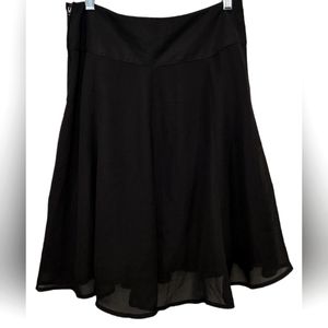H&M Skirt Womens Black Midi Lined, A Line Flowy Side Zipper Size 4